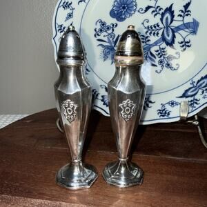 Vintage Trent Silverplate Salt & Pepper Shakers – Art Deco Style Pair Design 10
